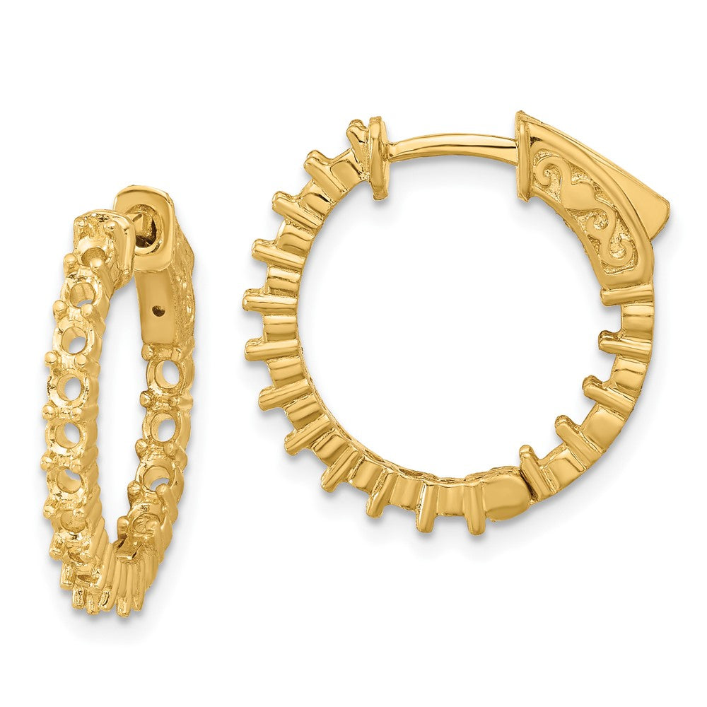 Polished;14k Yellow gold;Hinged;Safety clasp