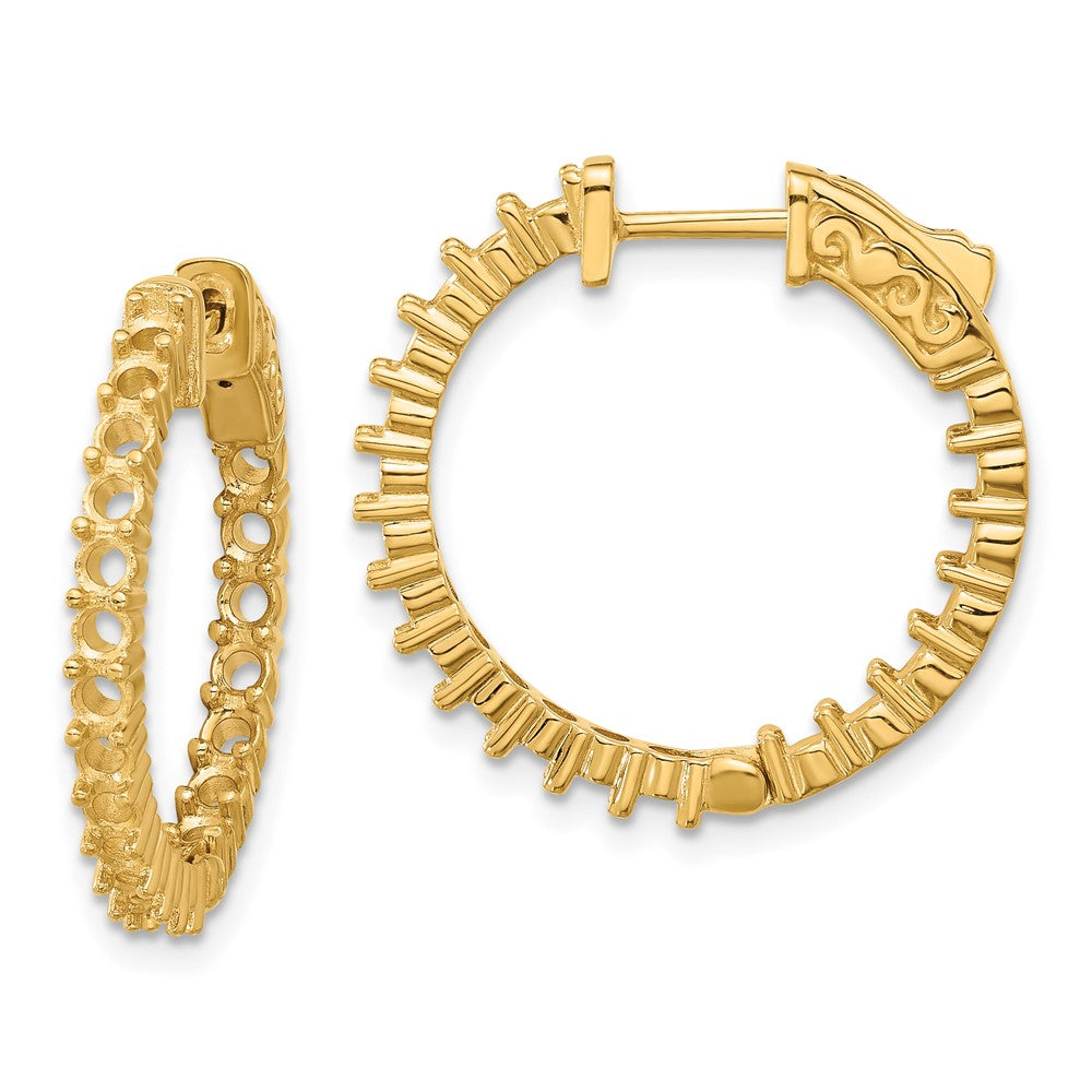 Polished;14k Yellow gold;Hinged;Safety clasp