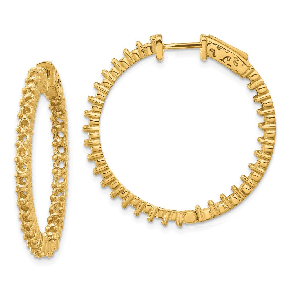 Polished;14k Yellow gold;Hinged;Safety clasp