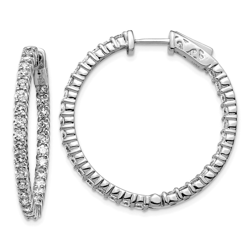 Polished;14K White gold;Hinged;Safety clasp