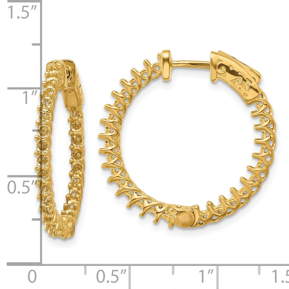 14k (Holds 54-1.9mm Round) In/Out Hoop w/Safety Clasp Earring Mountings