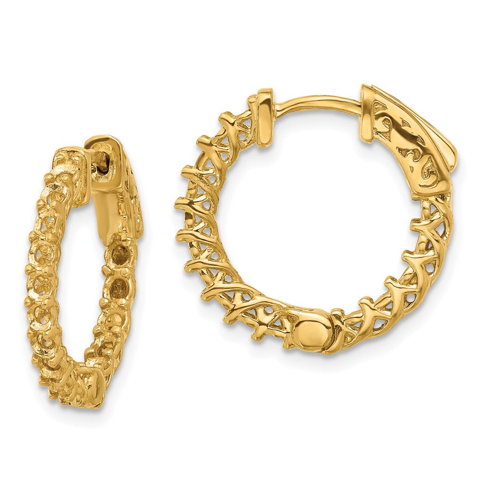 Polished;14k Yellow gold;Hinged;Safety clasp