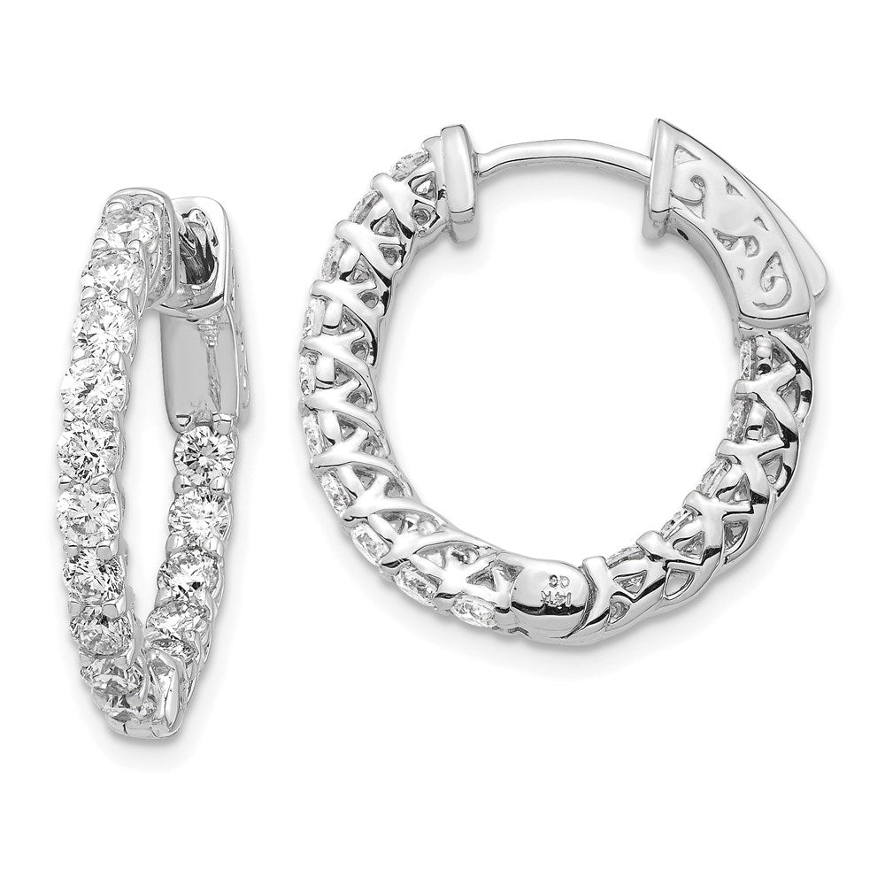 Polished;14K White gold;Hinged;Safety clasp
