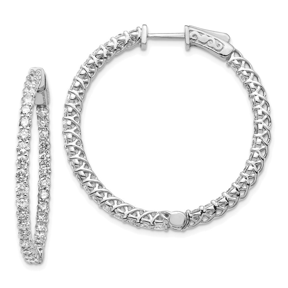Polished;14K White gold;Hinged;Safety bar