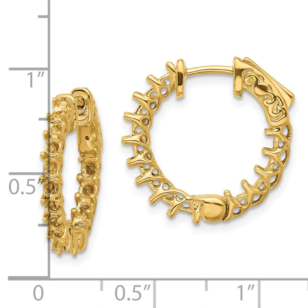 14k (Holds 30-2.6mm Round) In/Out Hoop w/Safety Clasp Earring Mountings