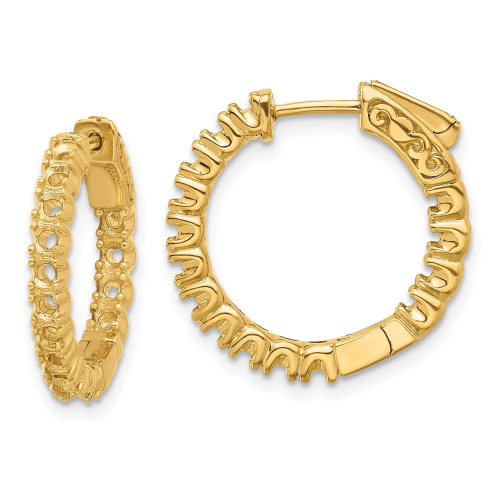 Polished;14k Yellow gold;Hinged;Safety clasp