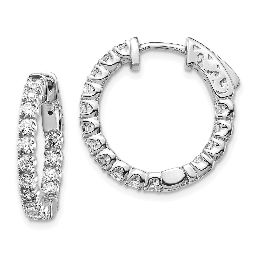 Polished;14K White gold;Hinged;Safety clasp