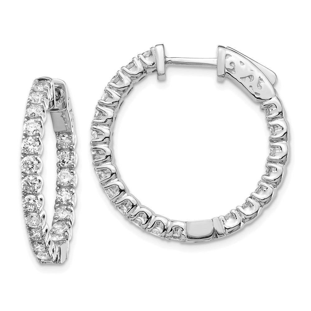 Polished;14K White gold;Hinged;Safety clasp