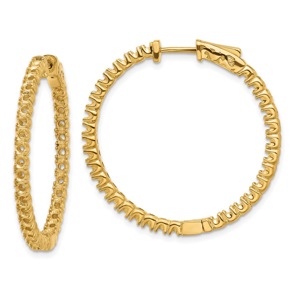 Polished;14k Yellow gold;Hinged;Safety clasp