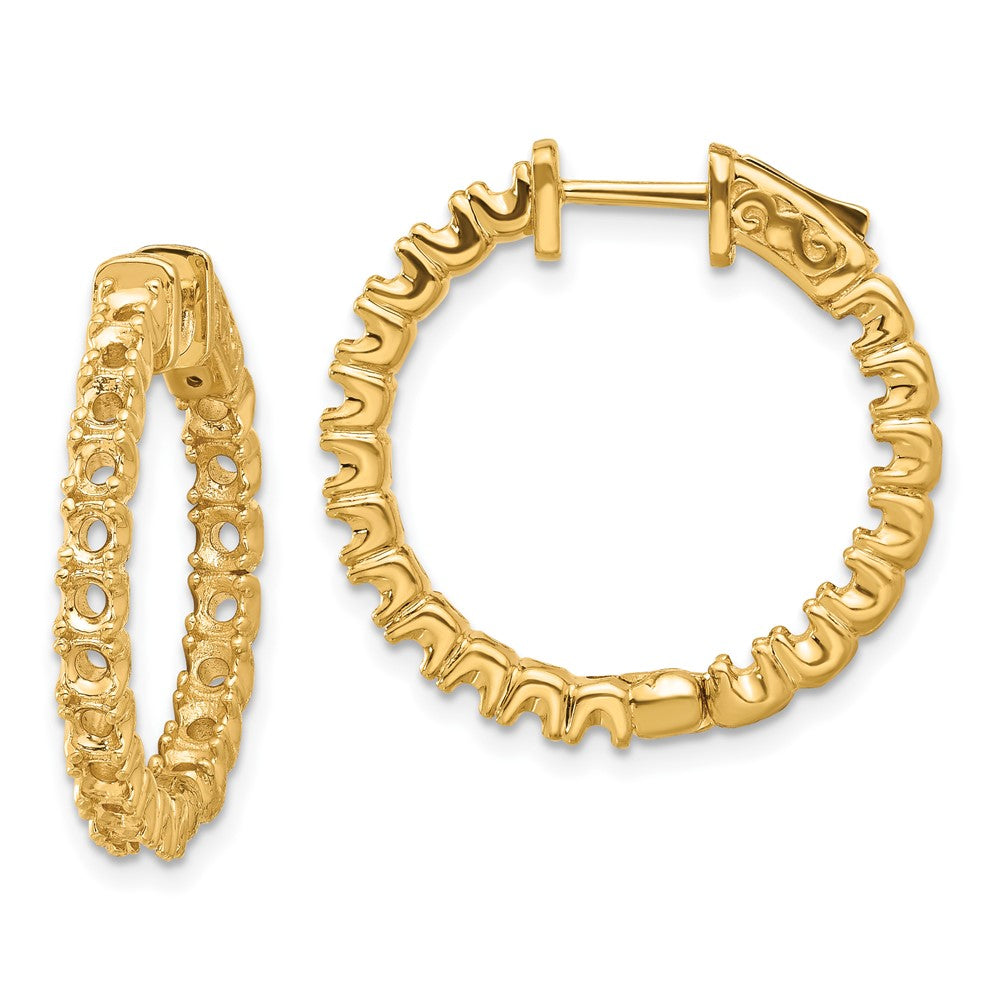 Polished;14k Yellow gold;Hinged;Safety clasp