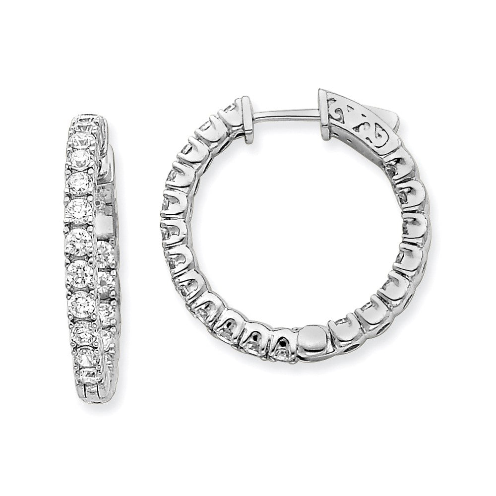 Polished;14K White gold;Hinged;Safety clasp