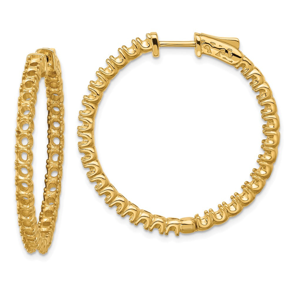 Polished;14k Yellow gold;Hinged;Safety clasp