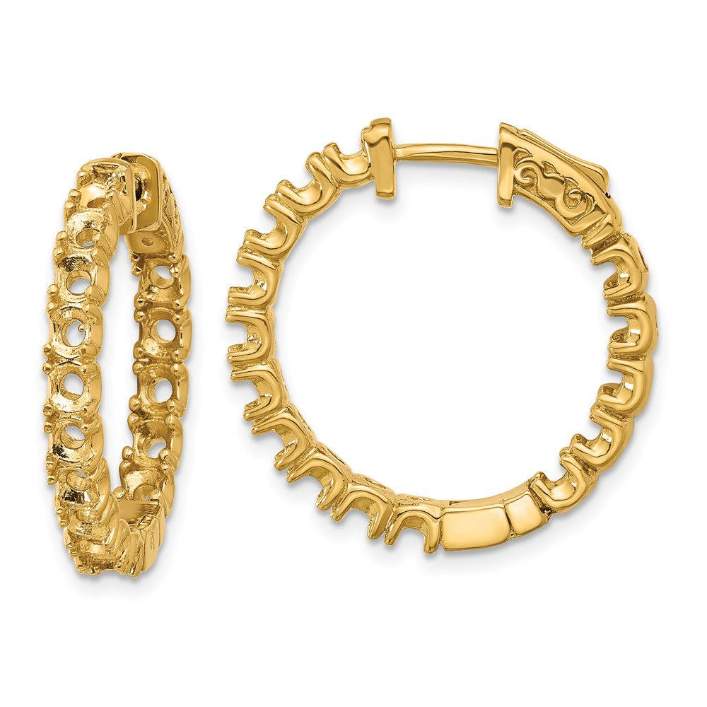 Polished;14k Yellow gold;Hinged;Safety clasp
