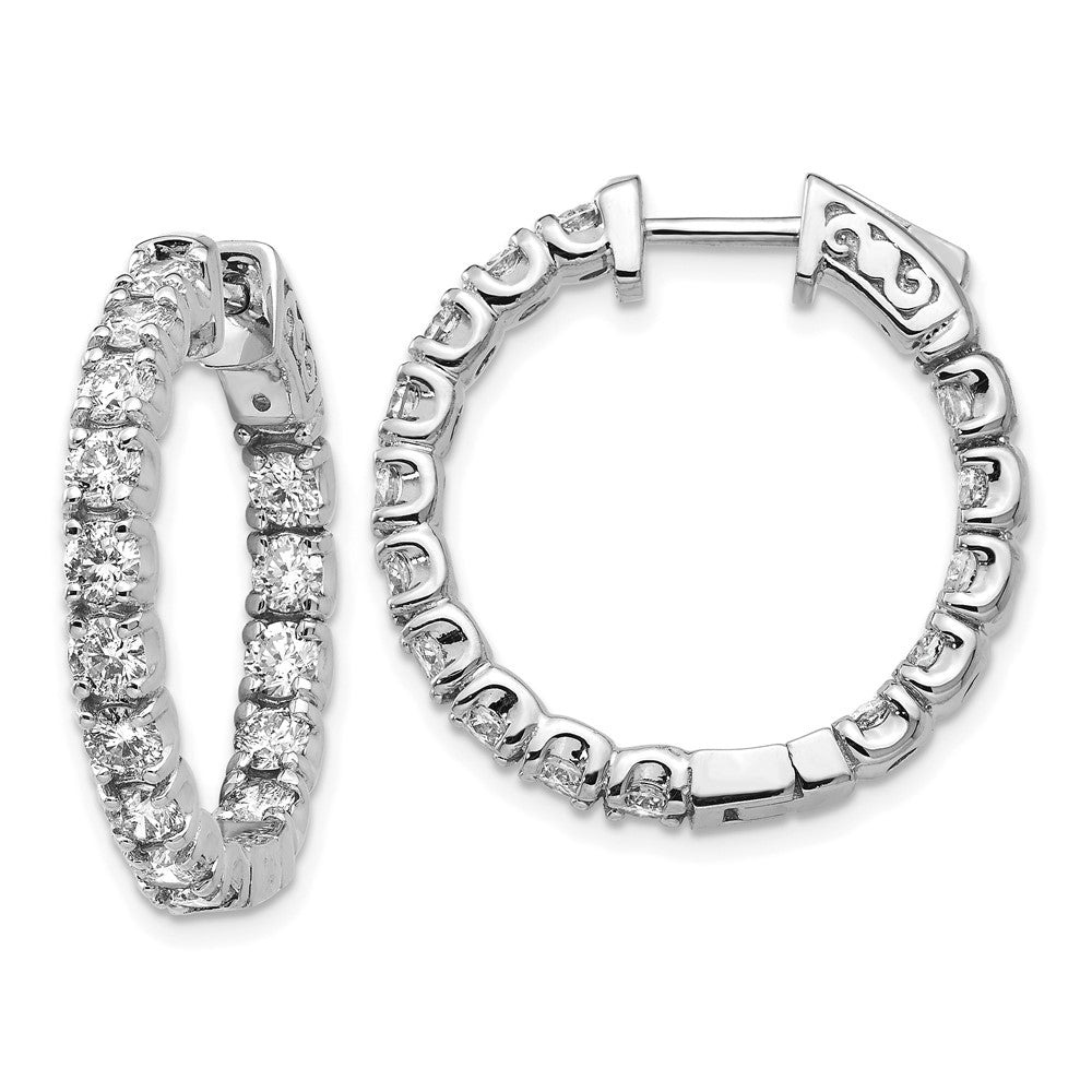 Polished;14K White gold;Hinged;Safety clasp