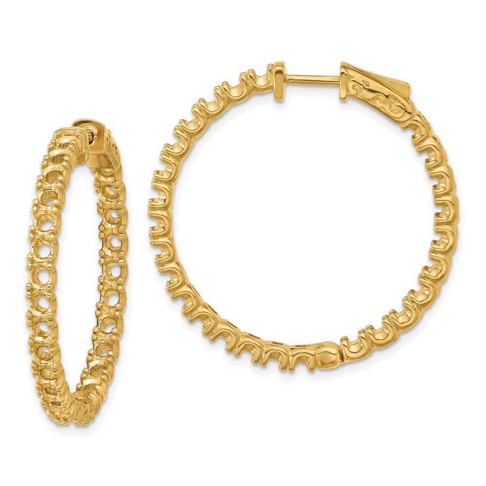 Polished;14k Yellow gold;Hinged;Safety clasp