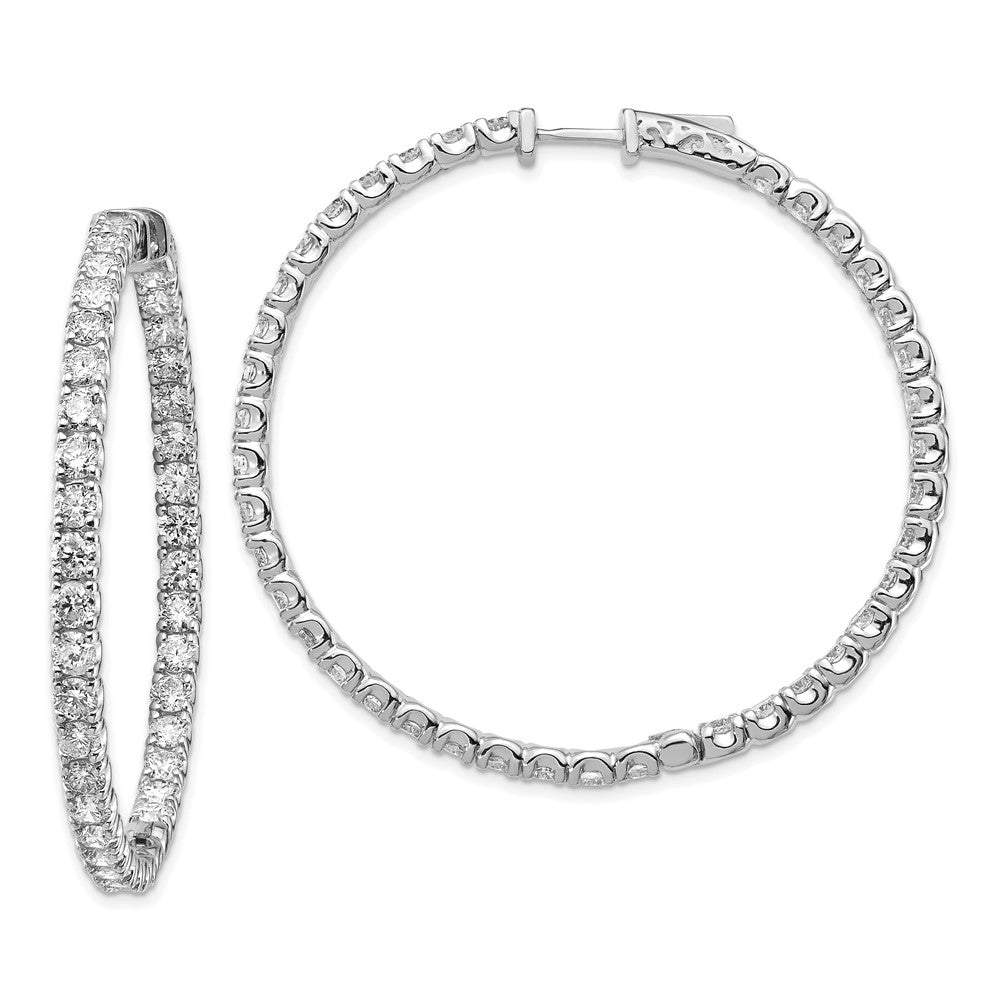 Polished;14K White gold;Hinged;Safety clasp