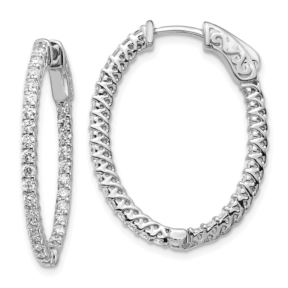 Polished;14K White gold;Hinged;Safety clasp
