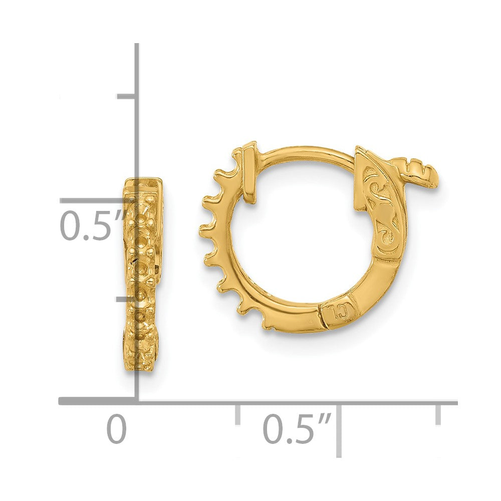 14K .31ct (Holds 14-1.75mm Round) Hoop w/Safety Clasp Earring Mountings