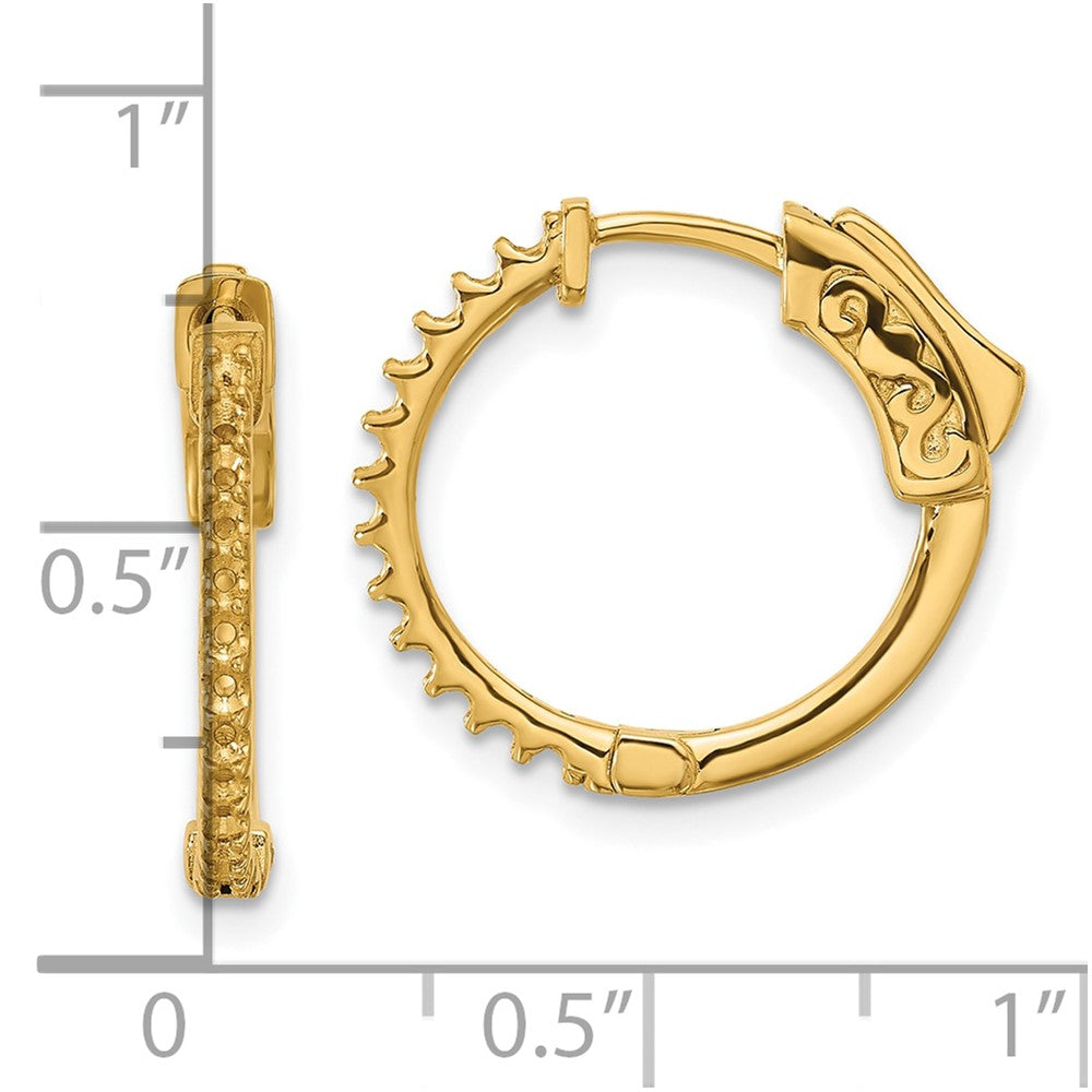 14K .40ct (Holds 26-1.5mm Round) Hoop w/Safety Clasp Earring Mountings