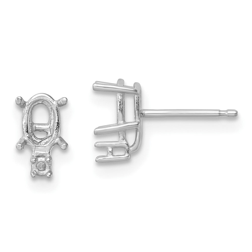 Casted;Polished;14K White gold;Post