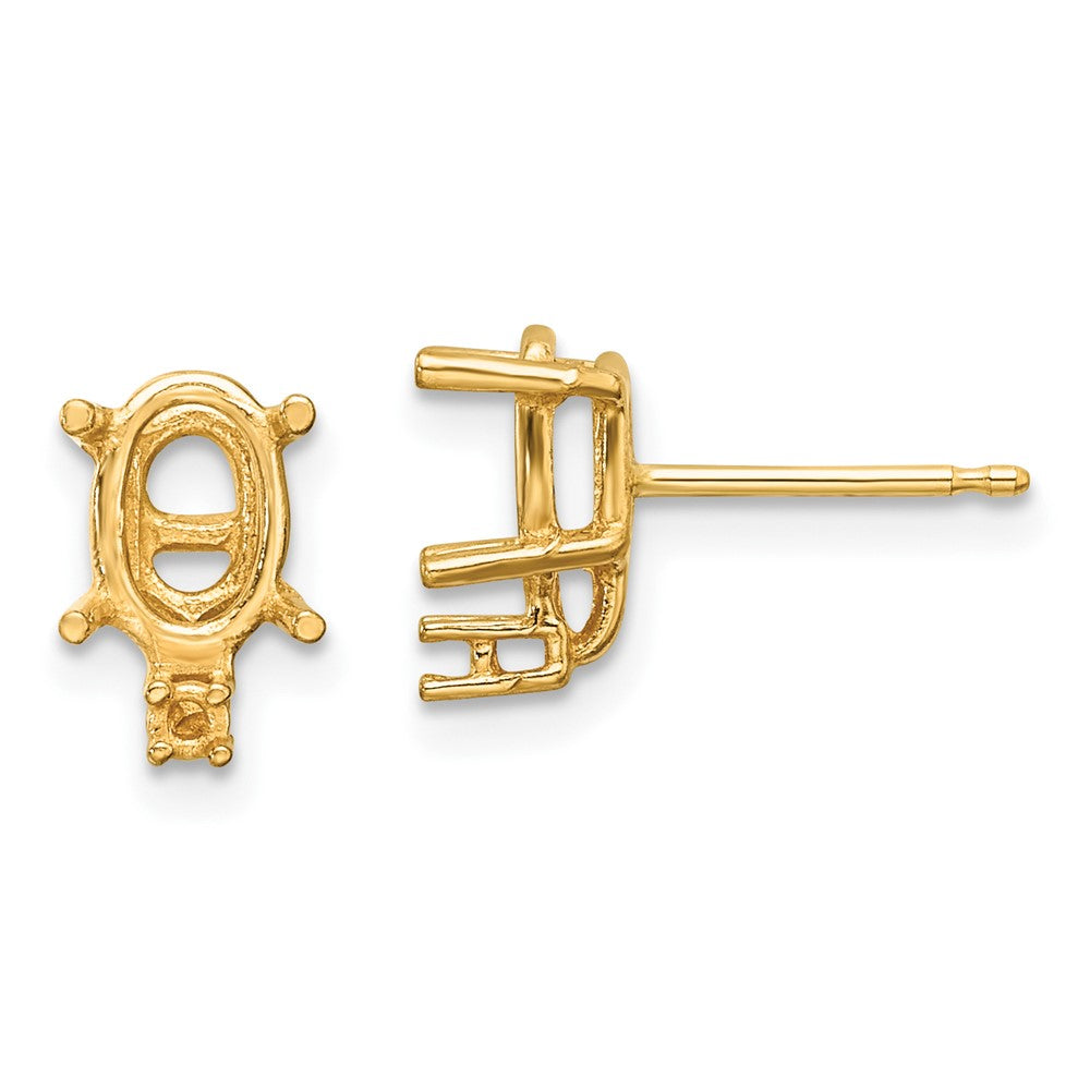 Casted;Polished;14k Yellow gold;Post