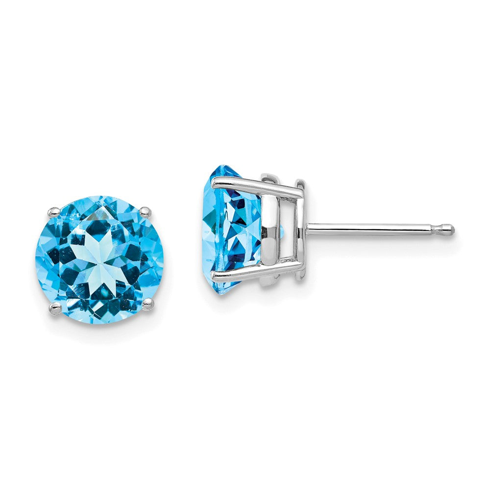 14k Yellow gold;Post;Blue topaz