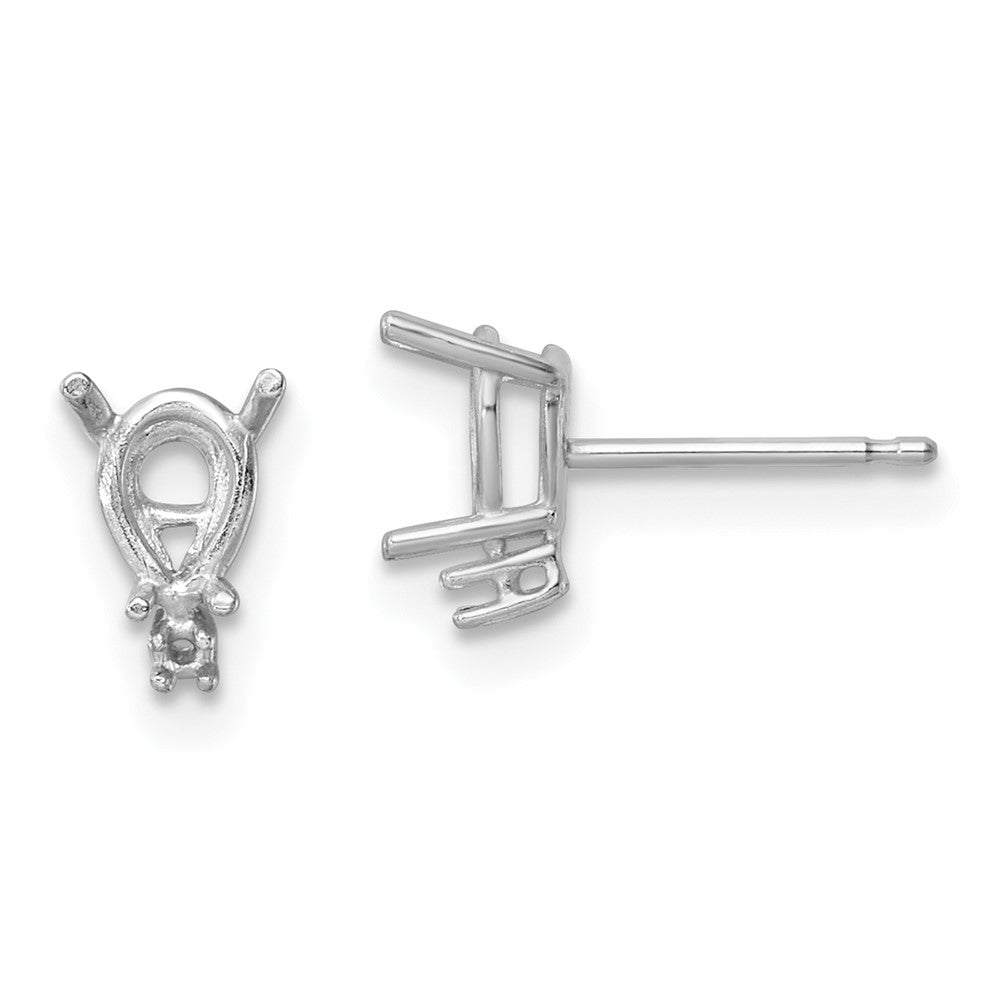 Casted;Polished;14K White gold;Post