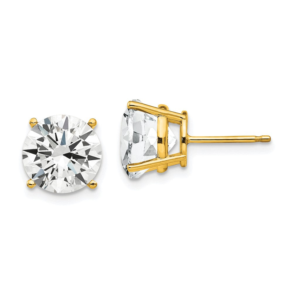 14k Yellow gold;Post;CZ