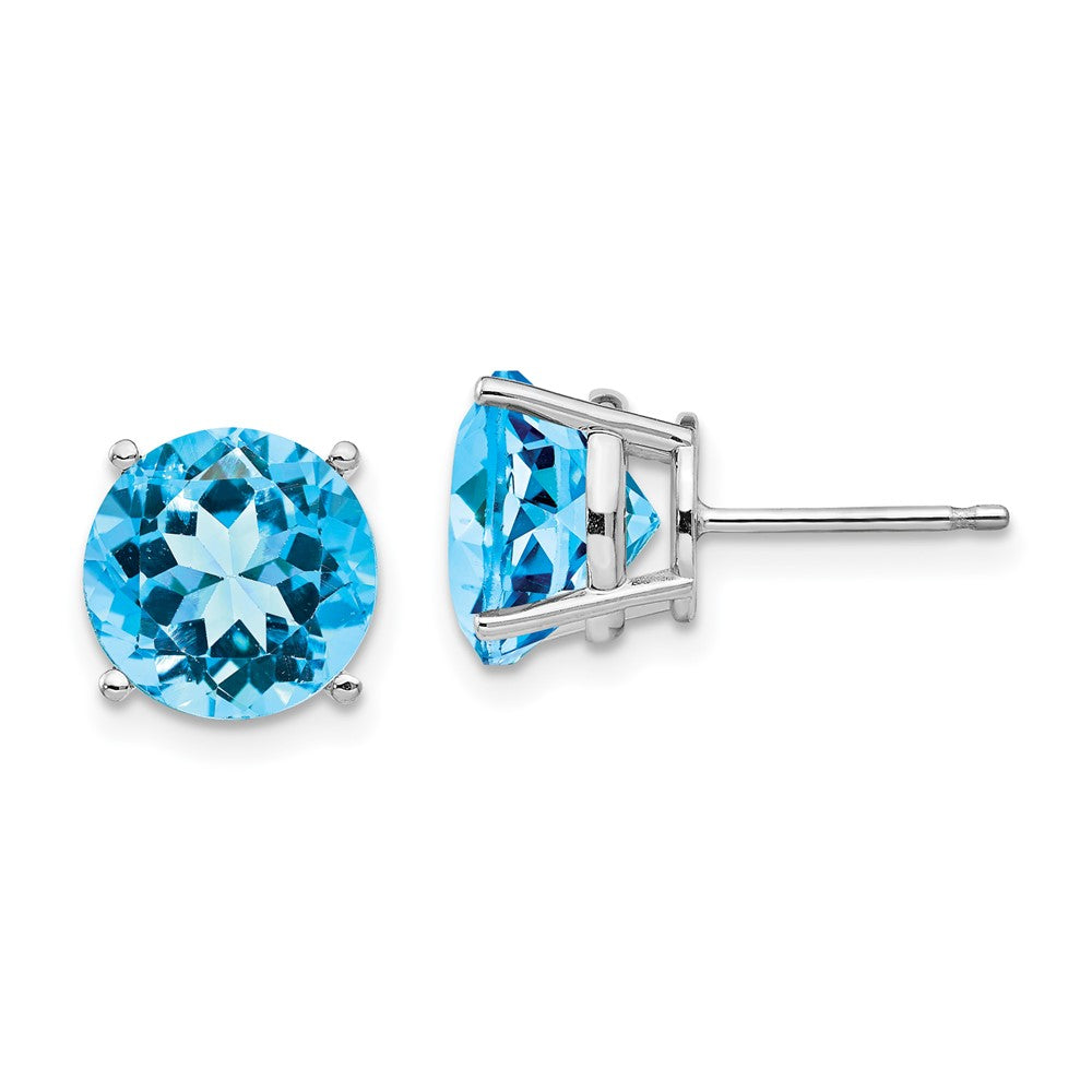 14k Yellow gold;Post;Blue topaz