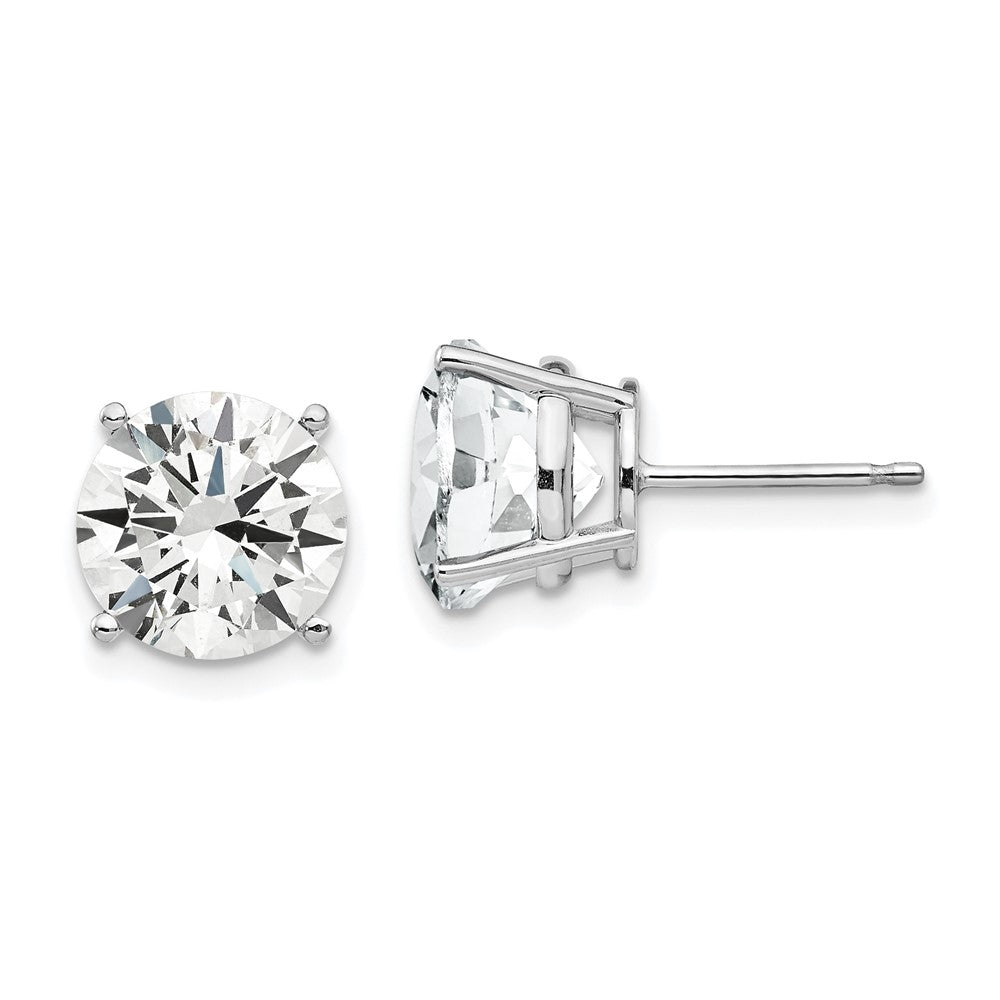14K White gold;Post;CZ
