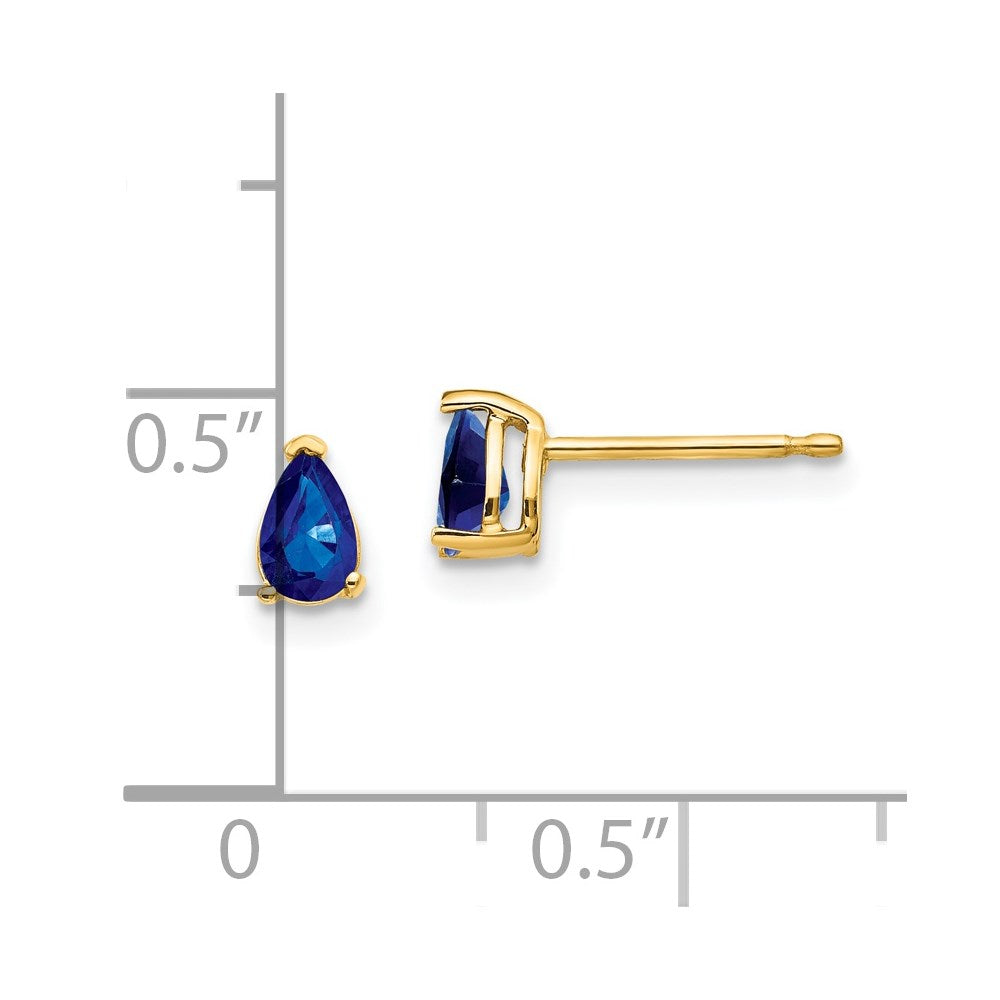 14k 5x3mm Pear Sapphire Post Earrings