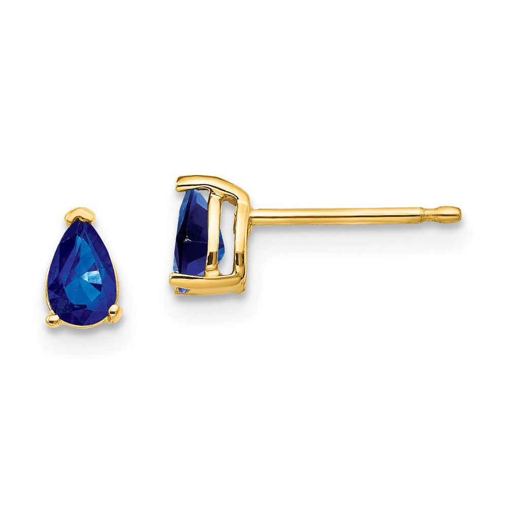 14k Yellow gold;Post;Sapphire