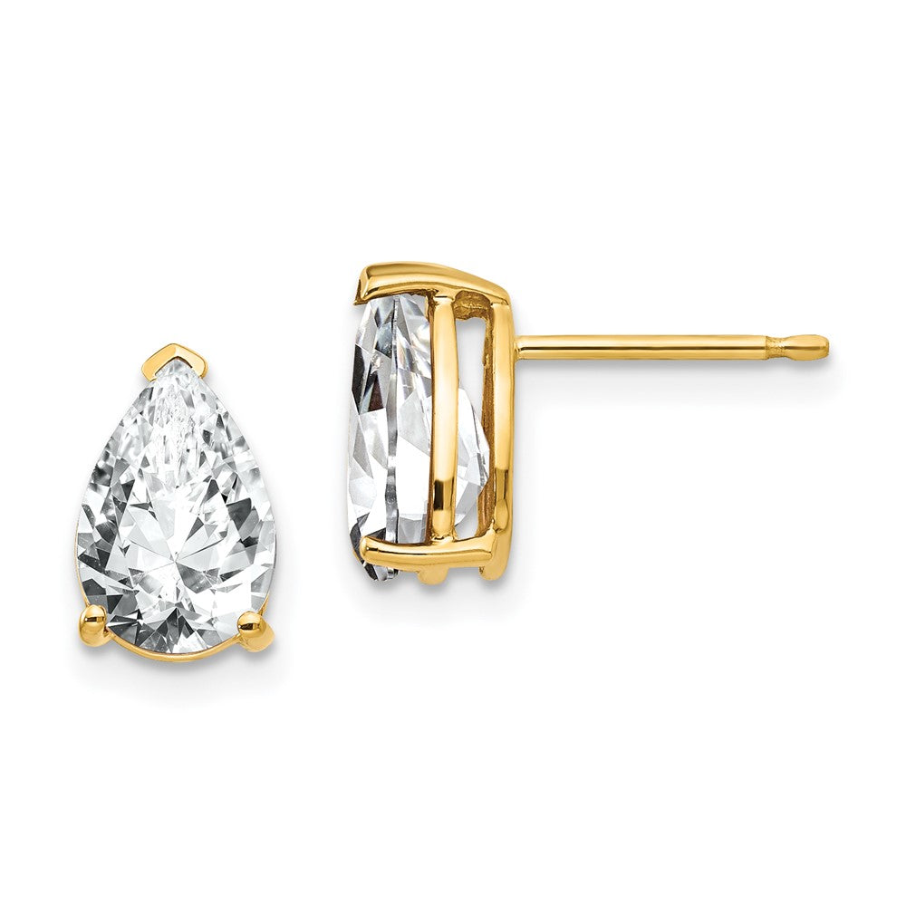 14k Yellow gold;Post;CZ