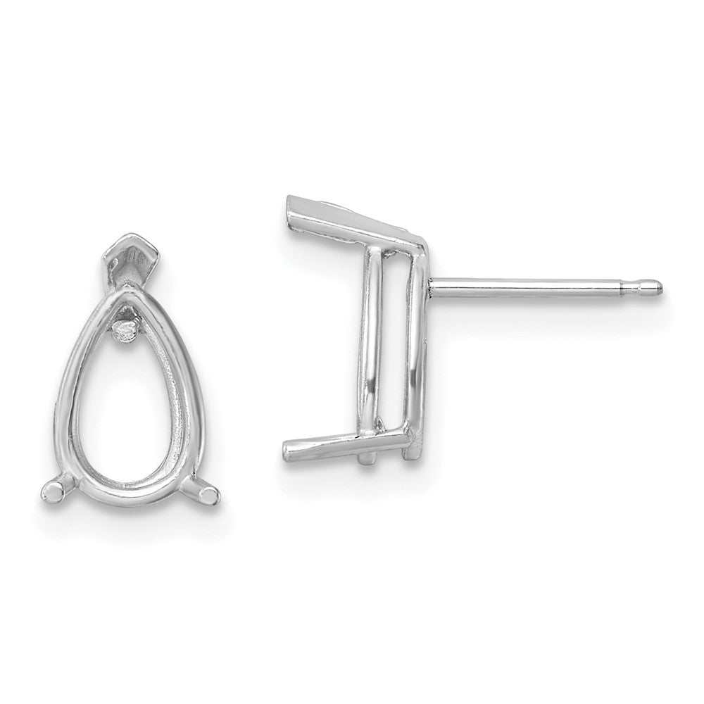 14K White gold;Post