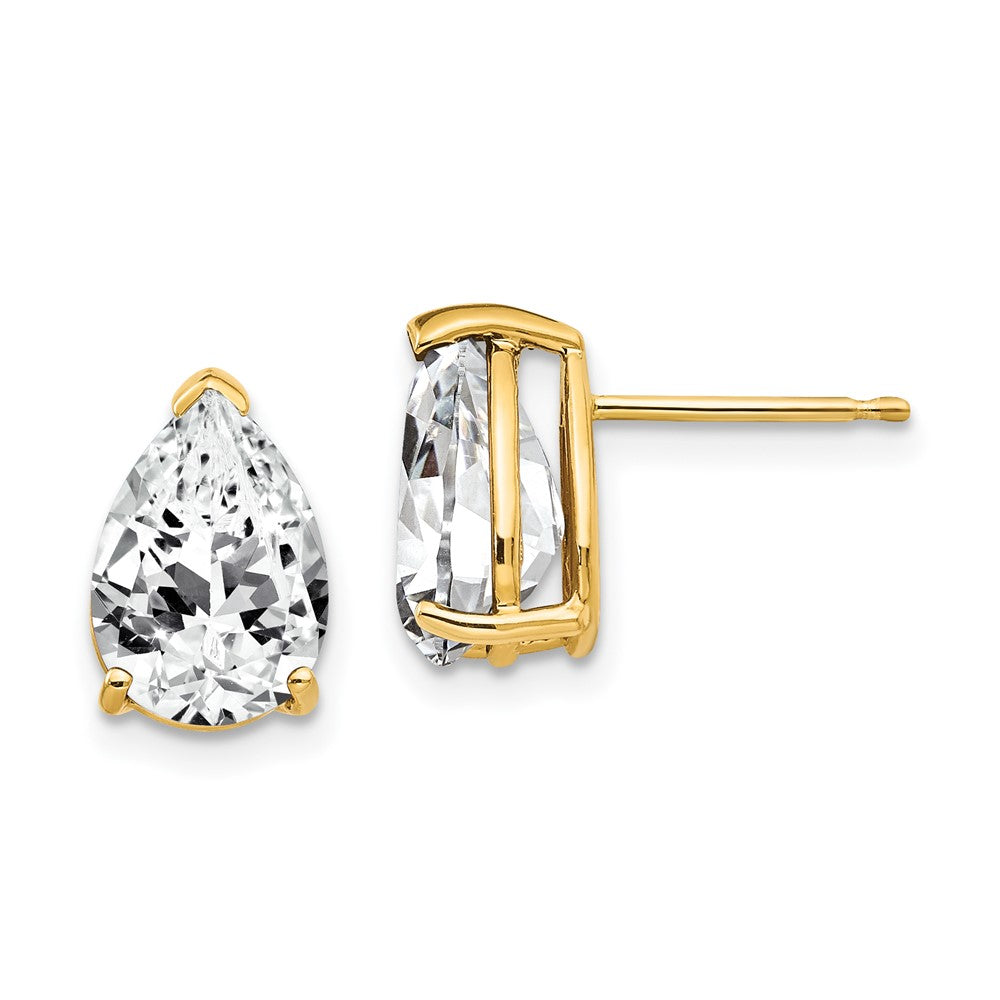 14k Yellow gold;Post;CZ