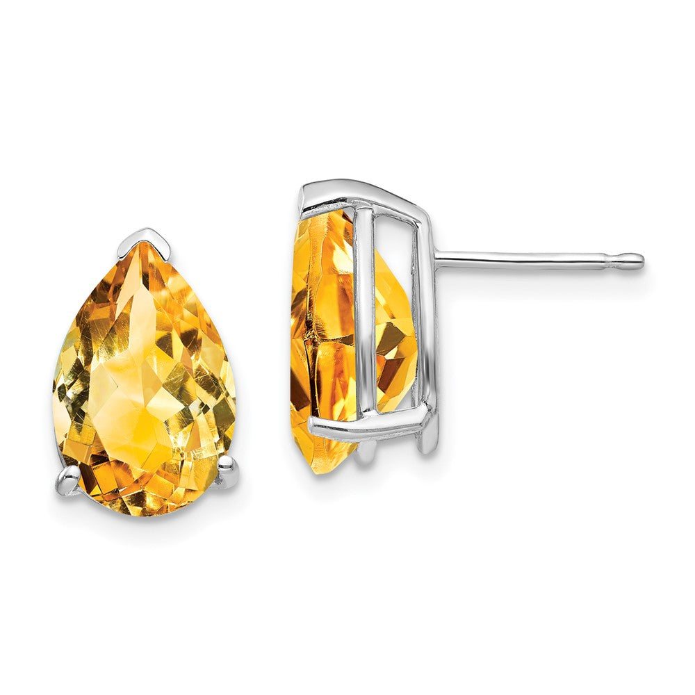 Polished;14K White gold;Citrine