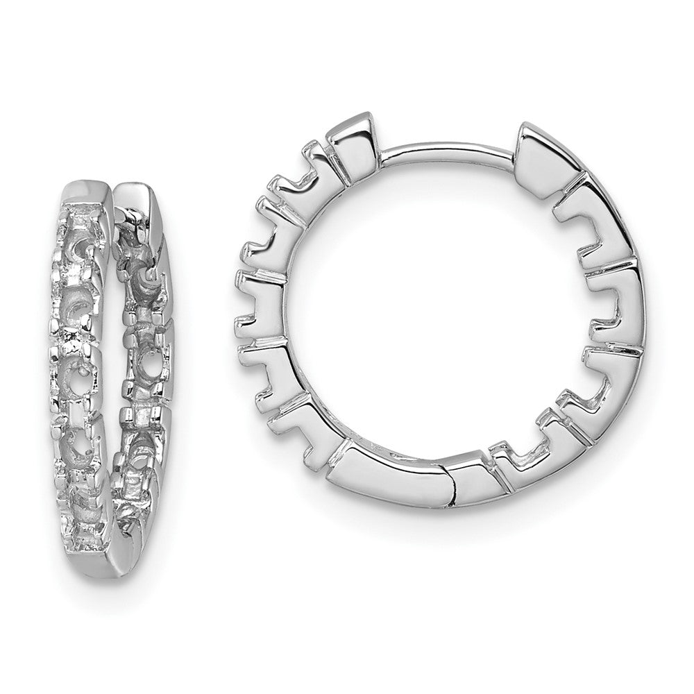 Polished;14K White gold;Hinged