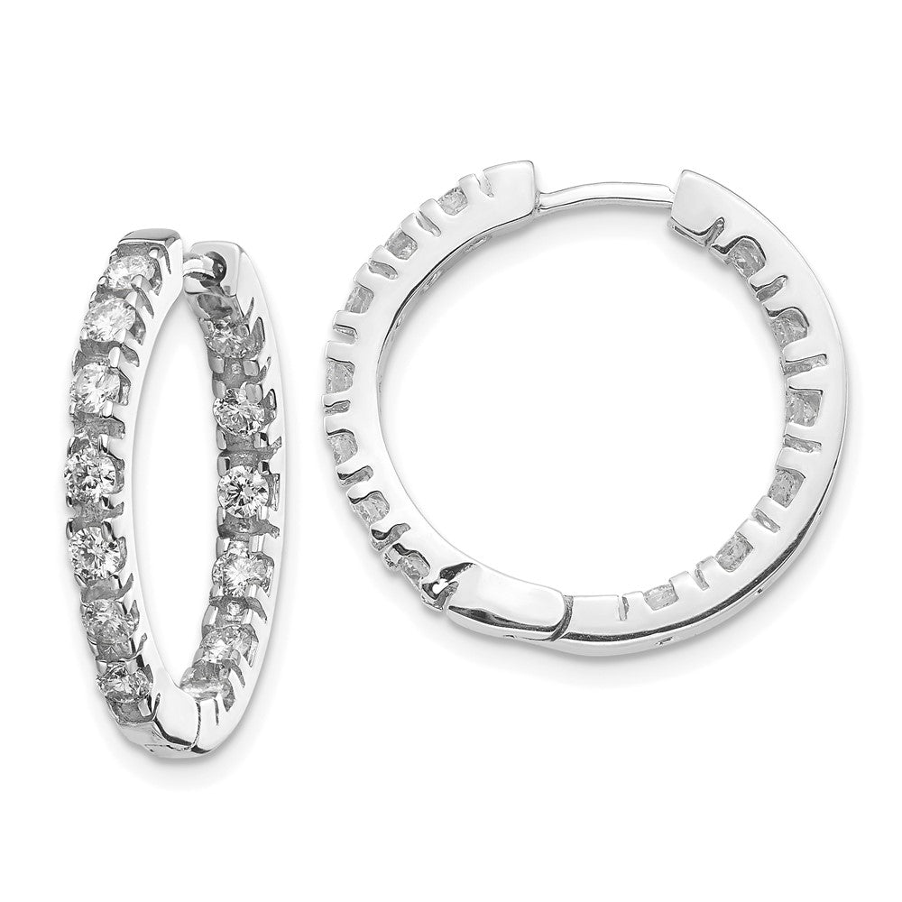 Polished;14K White gold;Hinged;Diamond;AA quality;26 stones;In & out stones