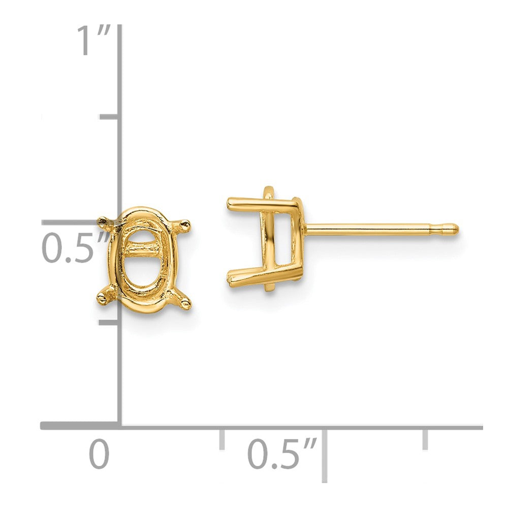 14k 7x5 Oval Post Earring Mountings