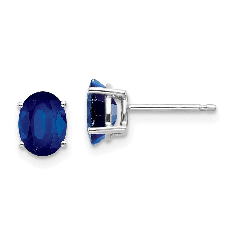 14K White gold;Post;Sapphire
