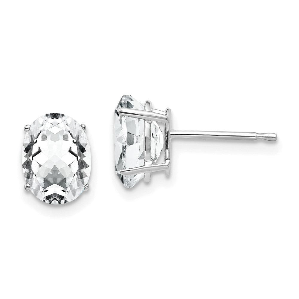 Polished;14K White gold;Post;CZ