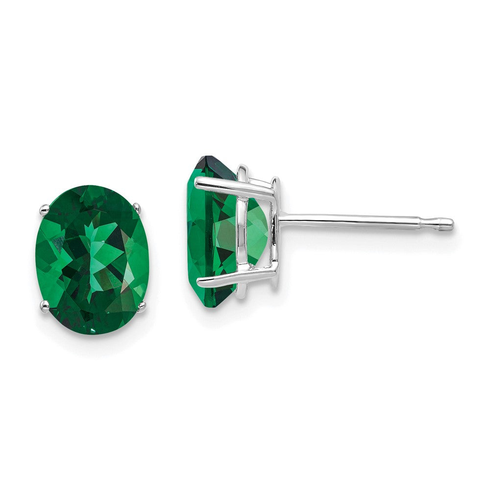 Polished;14K White gold;Post;Mount St. Helen's