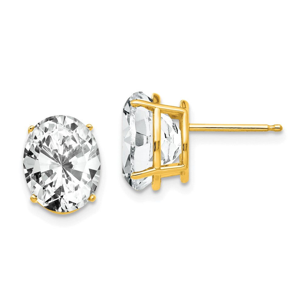 14k Yellow gold;Post;CZ
