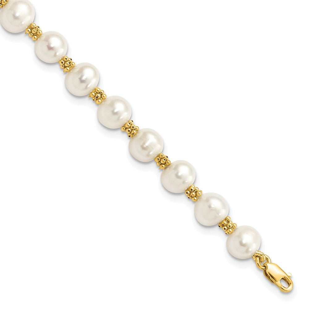 Polished;14k Yellow gold;Lobster;Freshwater cultured pearl