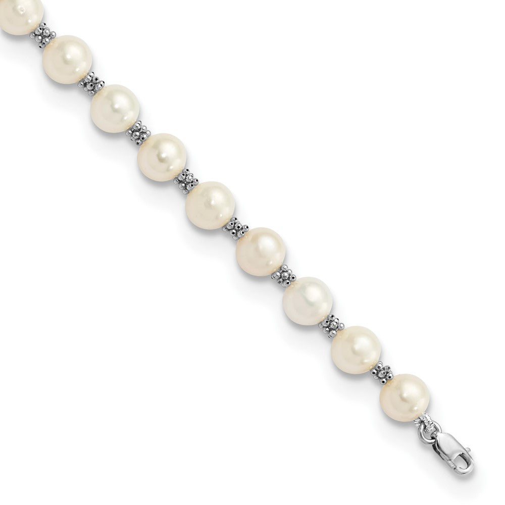 Polished;14K White gold;Lobster;Freshwater cultured pearl