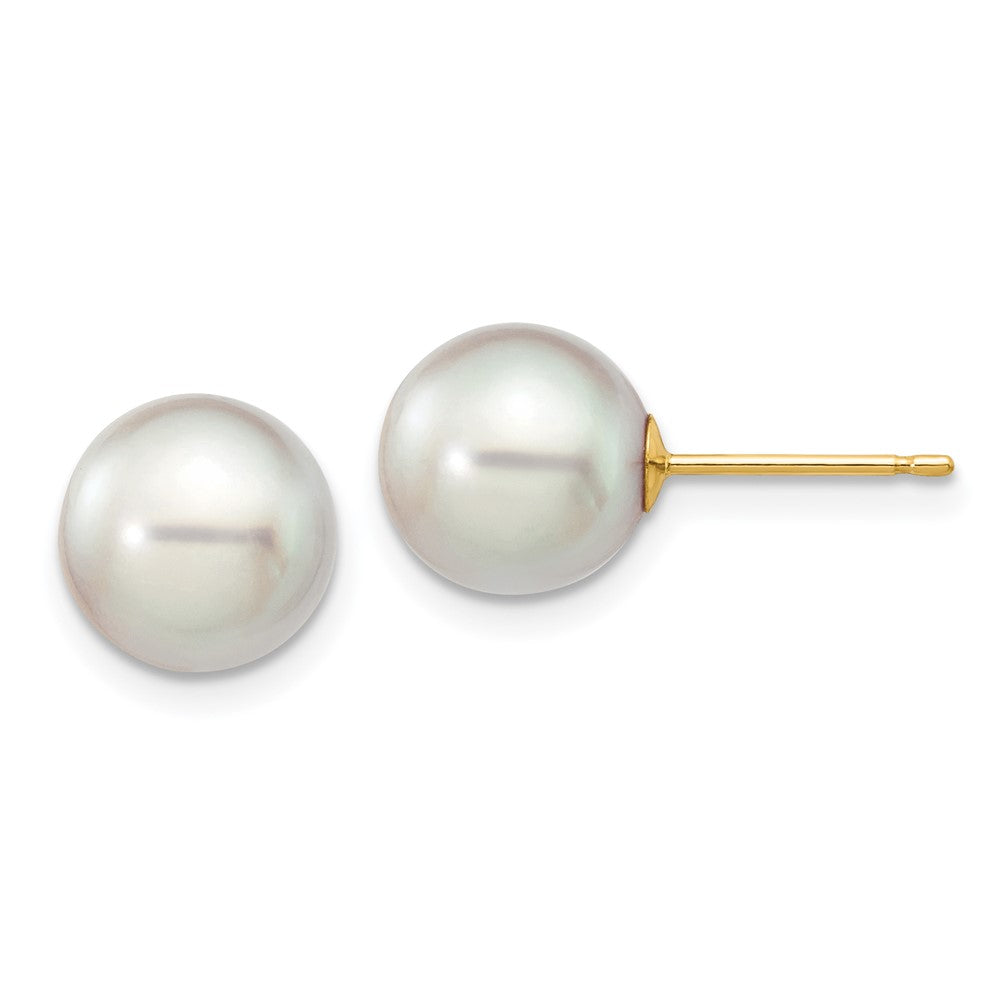 14k Yellow gold;Post;Freshwater cultured pearl