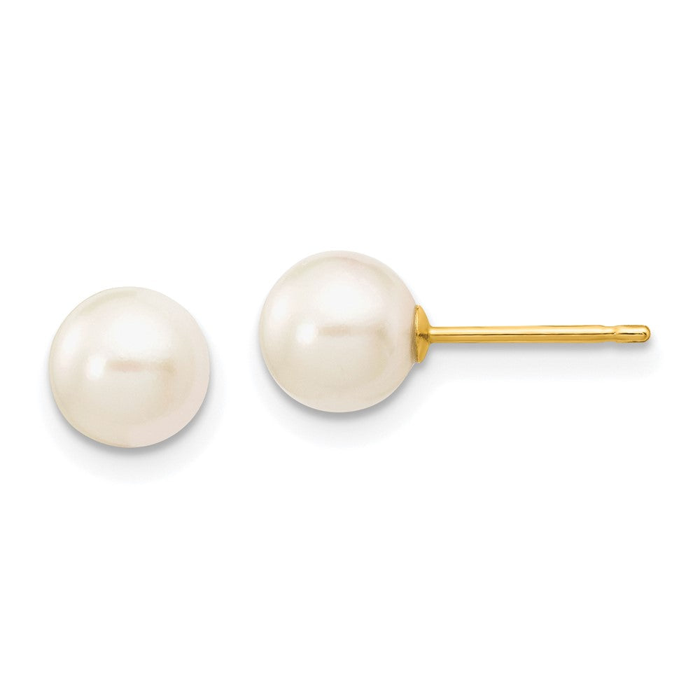 14k Yellow gold;Post;Saltwater pearl
