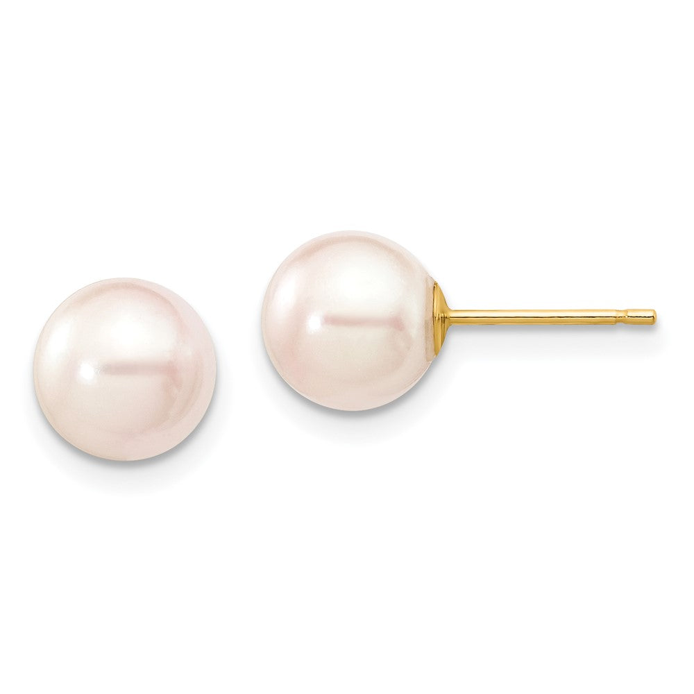 14k Yellow gold;Post;Saltwater pearl