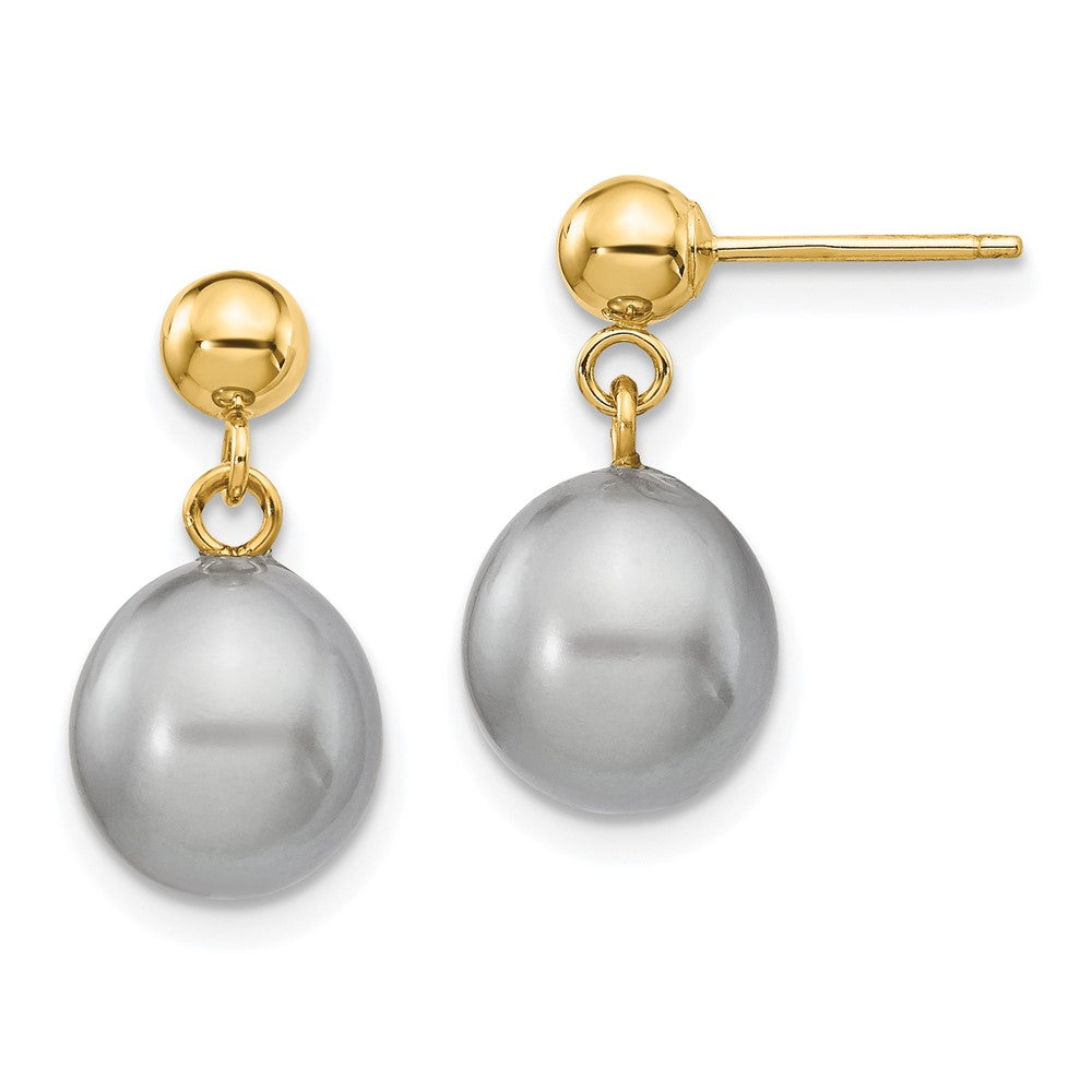 14k Yellow gold;Post;Freshwater cultured pearl