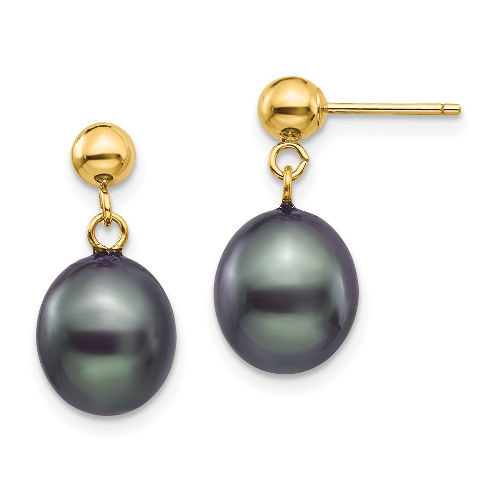 14k Yellow gold;Post;Freshwater cultured pearl